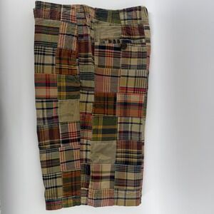 American Eagle Shorts Mens 33 Patchwork Madras Preppy Skater Vintage